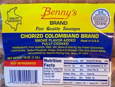 CHORIZO BENNY'S 16 OZ