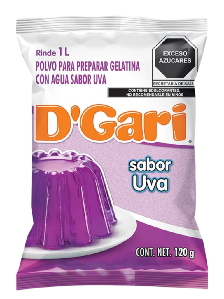 D'GARI GELATINA SABOR UVA EN AGUA 120 GR