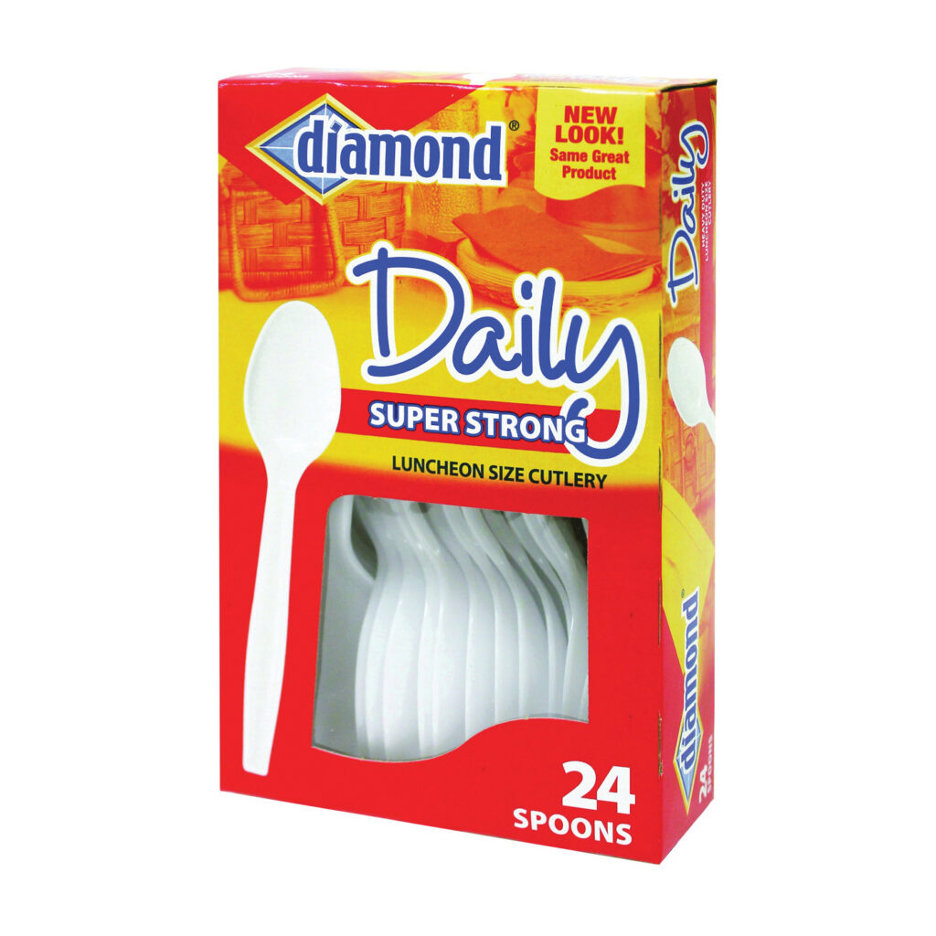 DIAMOND PLASTIC SPOONS 24 CT