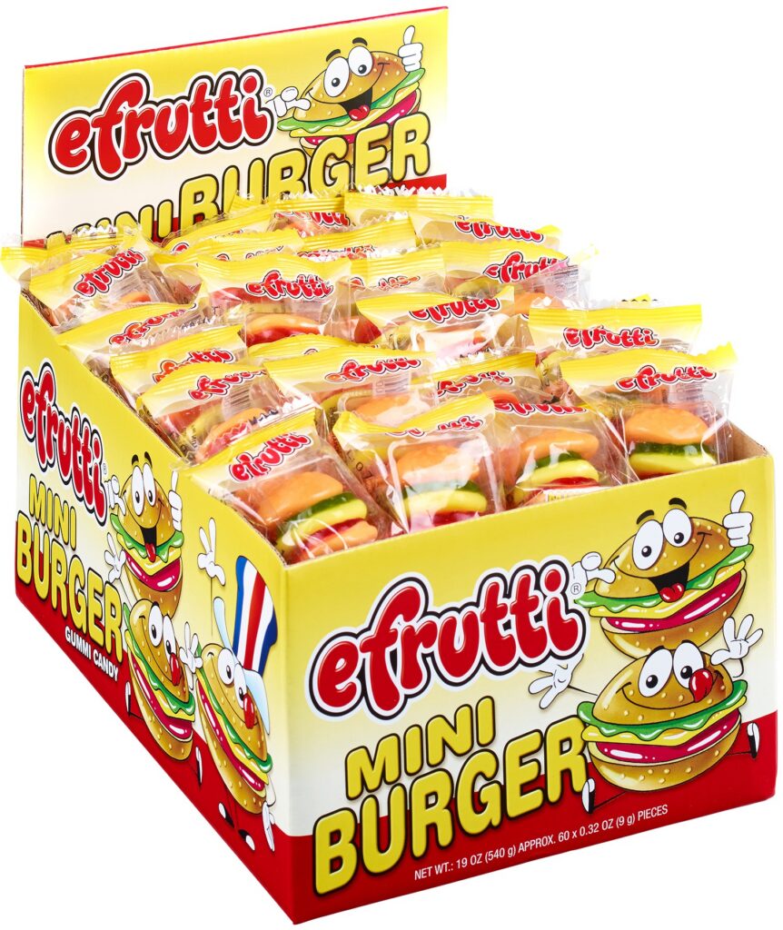 EFRUTTI GUMMI MINI BURGUER CANDY 1/2/60 CT (8)