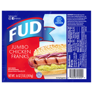 FUD JUMBO CHICKEN FRANKS 16 OZ