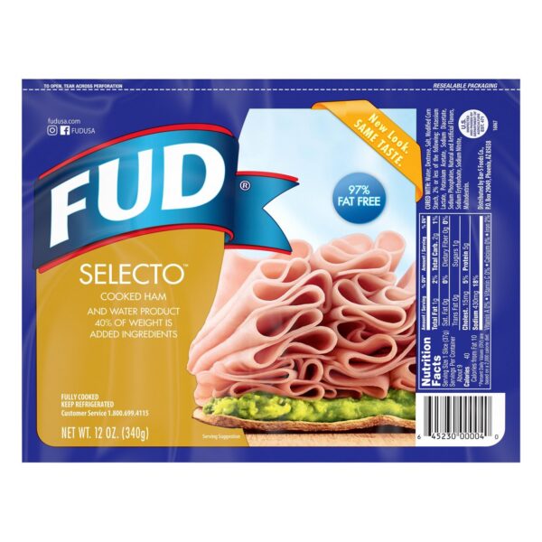 FUD SELECTO COOKED HAM 12 OZ