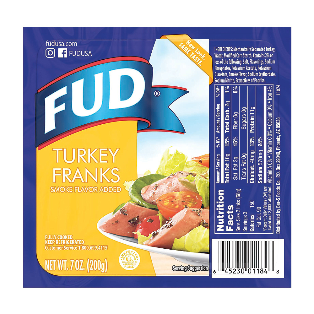 FUD TURKEY FRANKS 7 OZ: imagen 1