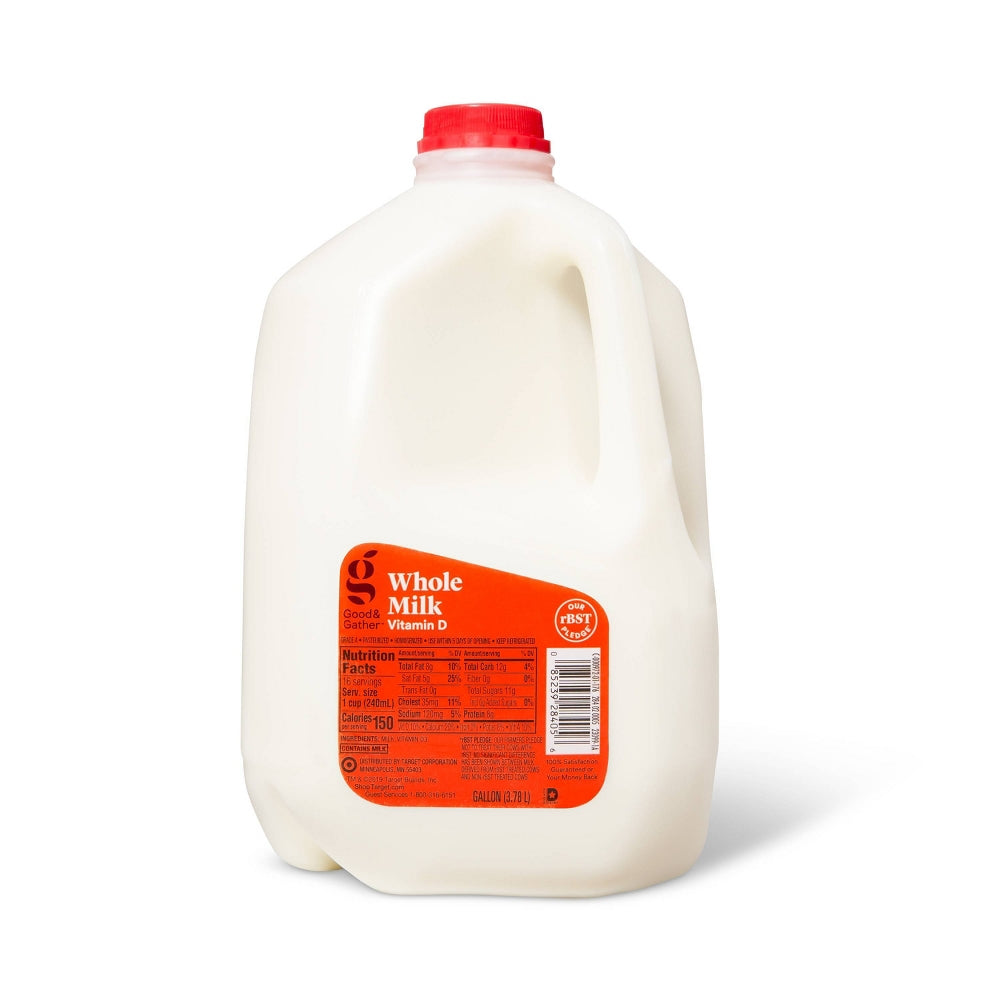 G&G WHOLE MILK GALON RED 1GL: imagen 1