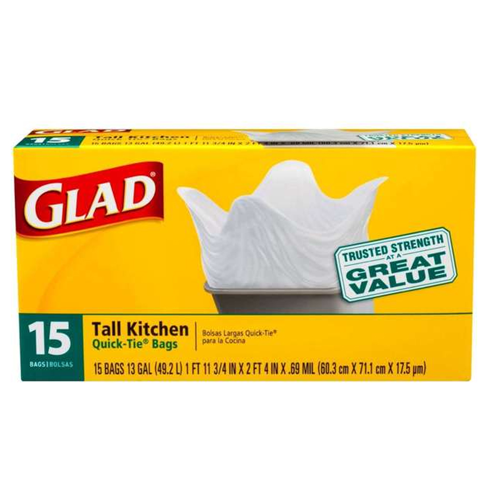 GLAD BAGS KITCHEN 15 CT: imagen 1