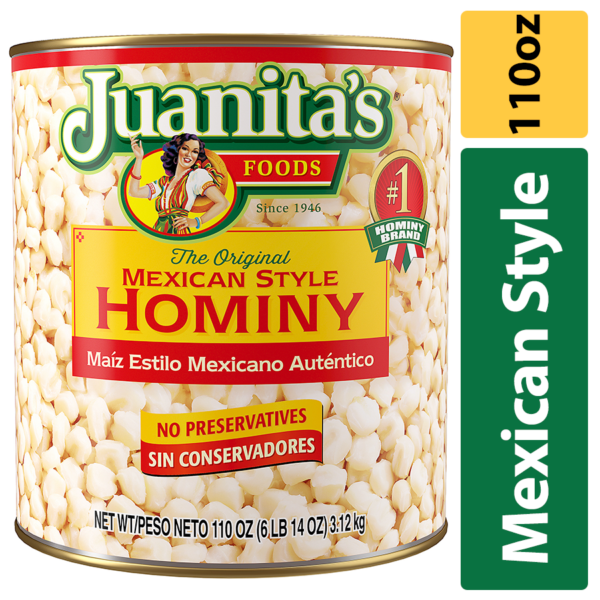 JUANITA HOMINY MEXICAN STYLE 6/105 OZ/1 GL - HOM2