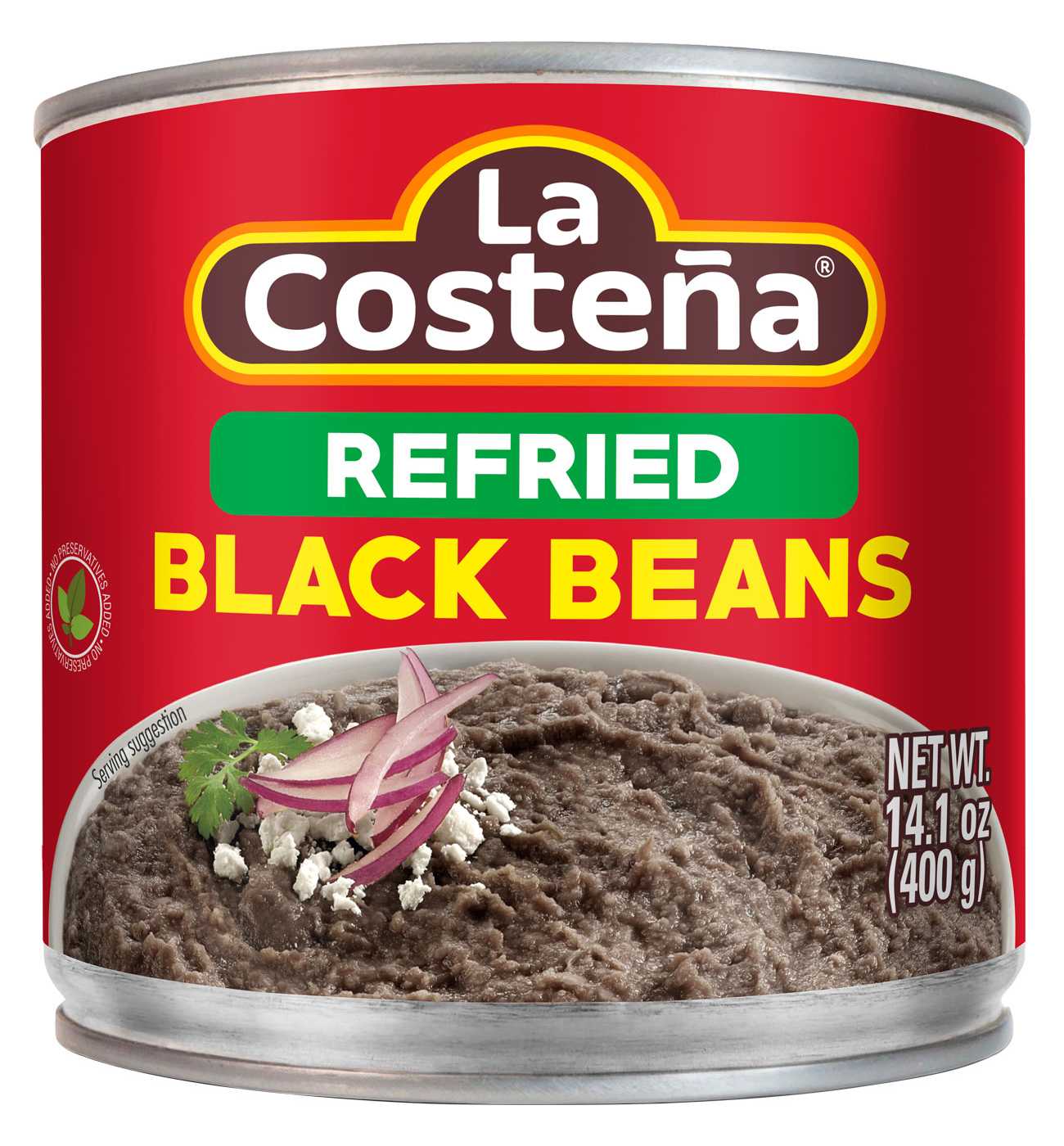 LC REFRIED BLACK BEANS 14.1 oz: imagen 1