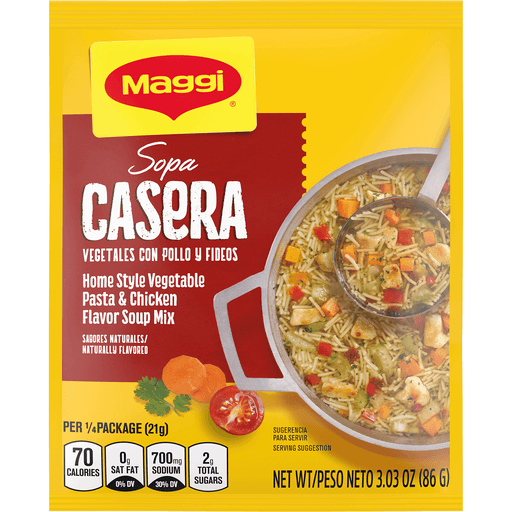 MAGGI SOPA CASERA VEGETALES POLLO Y FIDEO 21 GR