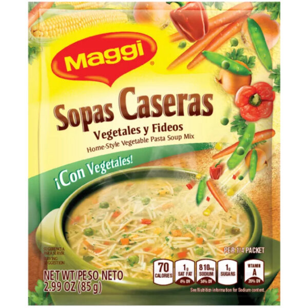 MAGGI SOPA CASERA VEGETALES Y FIDEOS 86 GR