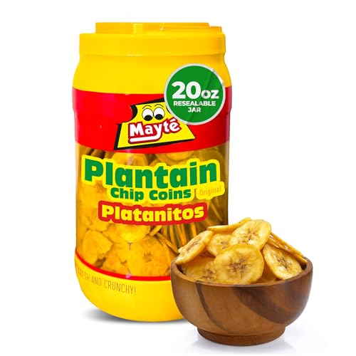 MAYTE PLANTAIN CHIPS SALT IN JARS 20 OZ