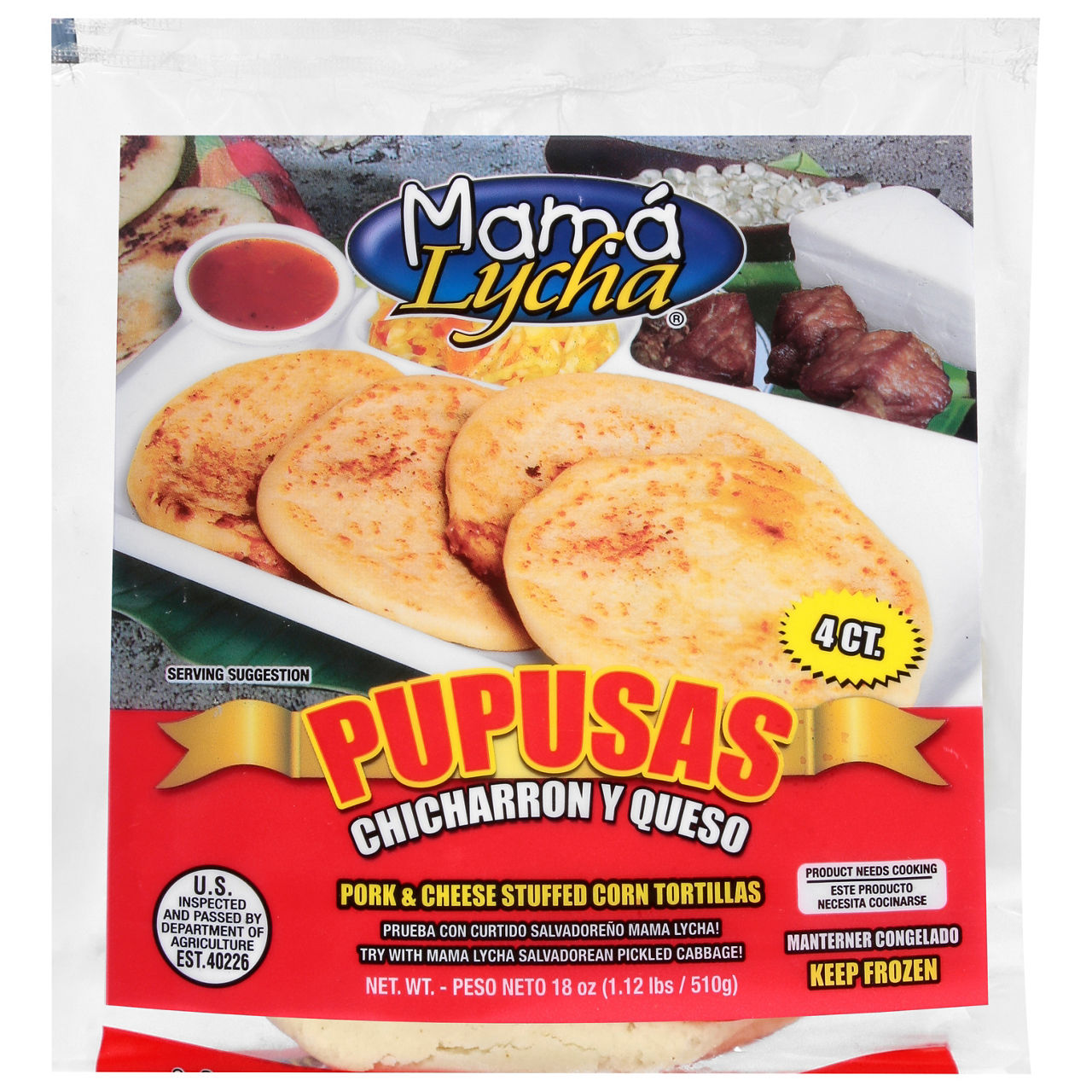 MML PUPUSA QUESO CHICHARRON 4 Ct: imagen 1