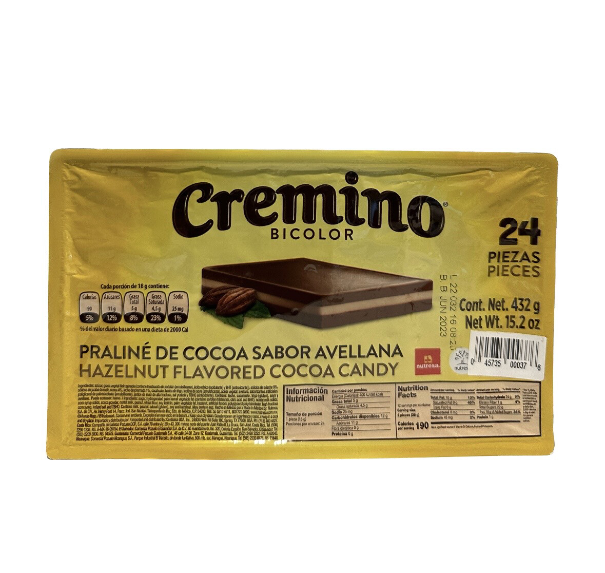 NUTRESA CREMINO BICOLOR 15.2 OZ: imagen 1