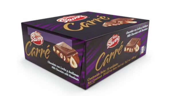 SAVOY CARRE LECHE AVELLANA 16 CT/25 GR