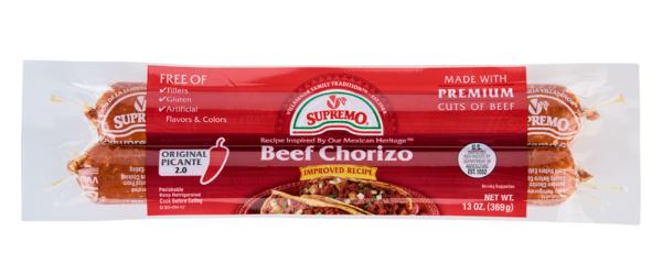 V&V SUPREMO BEEF CHORIZO HOT 12/14 OZ - QVV201