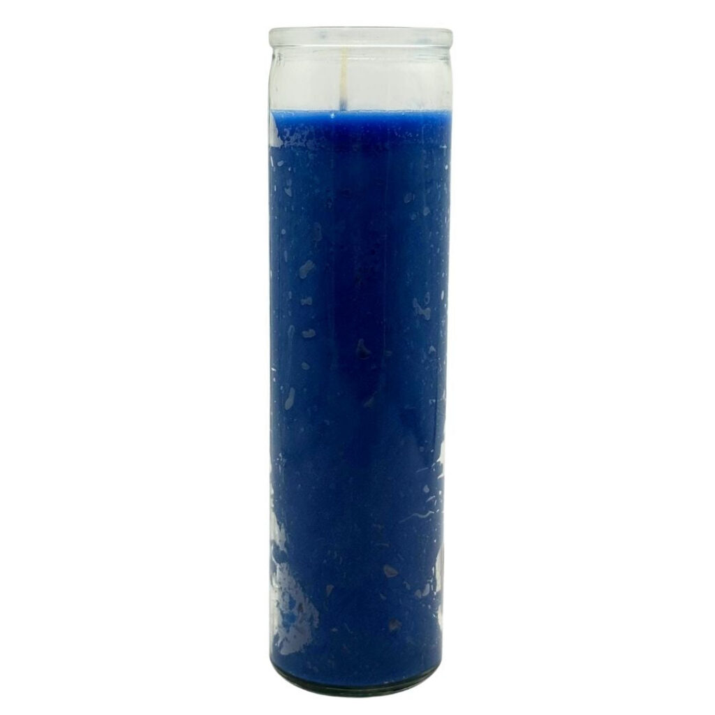 EE VELADORA AZUL PLAIN